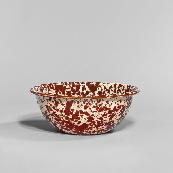 Marbled enamel cereal bowl burgundy