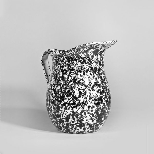 Marbled enamel pitcher black