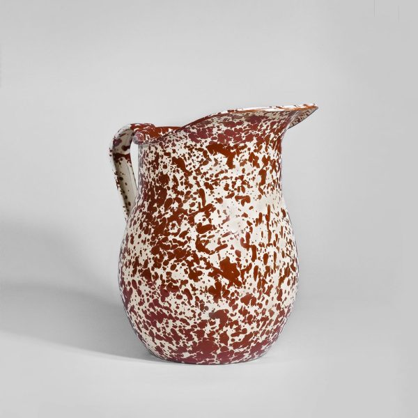 Marbled enamel pitcher burgundy