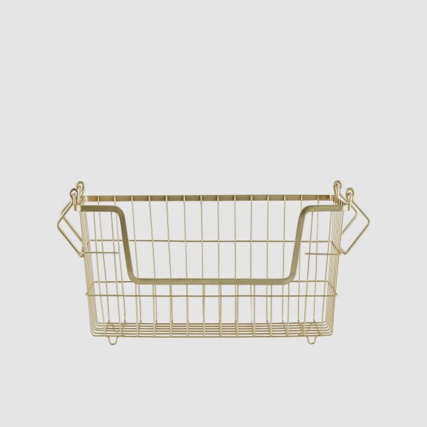 Basket with handles gold small