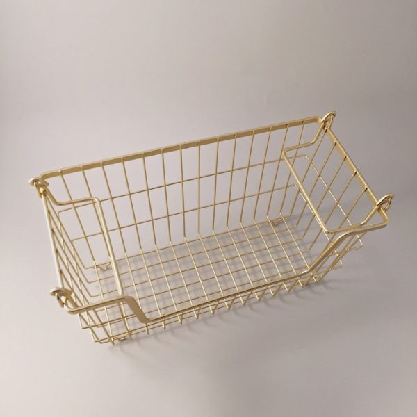 Basket with handles gold small