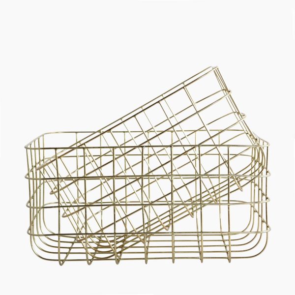 Storage basket Gold shiny