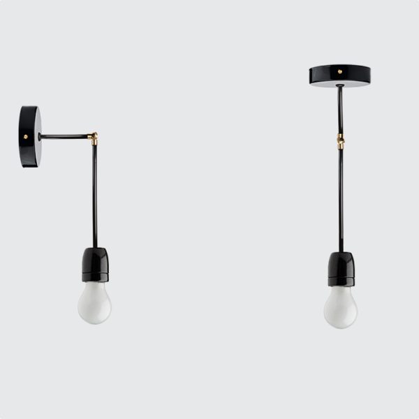 Steel and Porcelain Long Arm Lamp