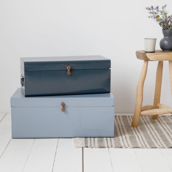 Storage Suitcases Blue-Grey