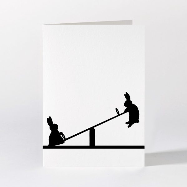 Seesawing Rabbit Card