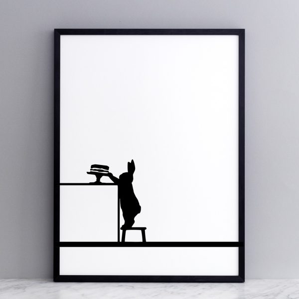 Cake Loving Rabbit Print