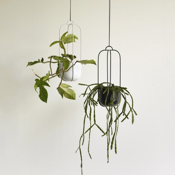 Hanging pot metal grey