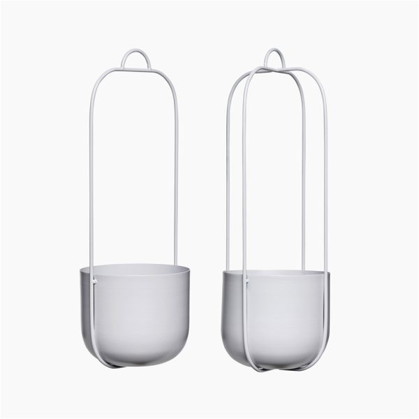 Hanging pot metal grey