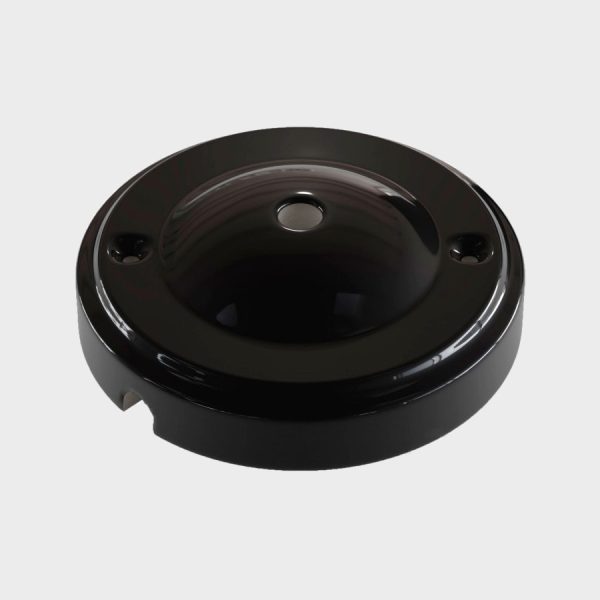 Convex porcelain ceiling rose black