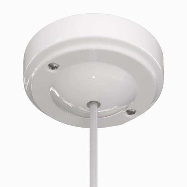 Convex porcelain ceiling rose white