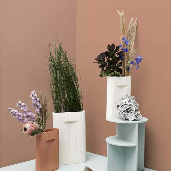 Ridge Vase Off-White