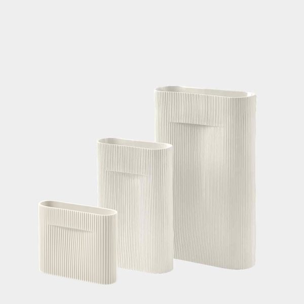 Ridge Vase Off-White