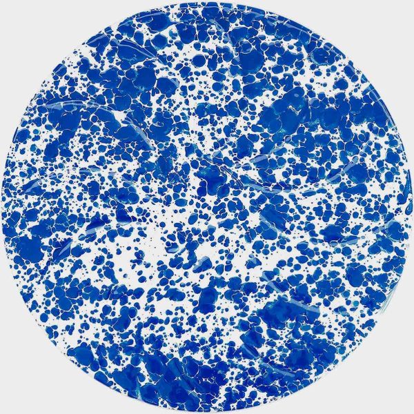 Marbled enamel cake stand blue