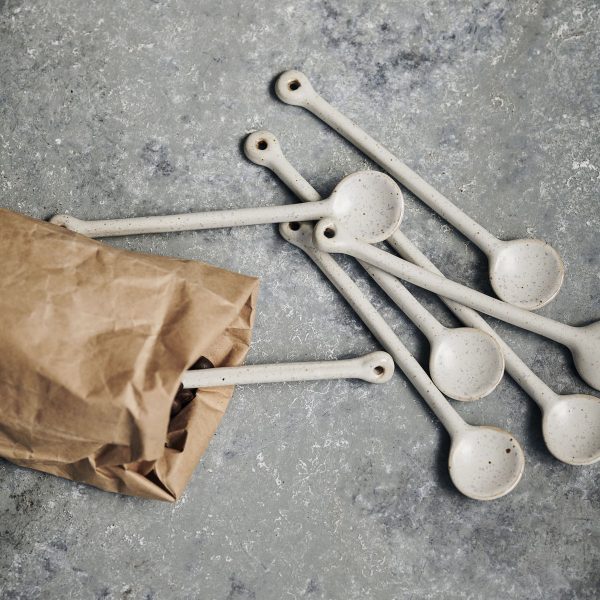 Ceramic Spoon White Grey