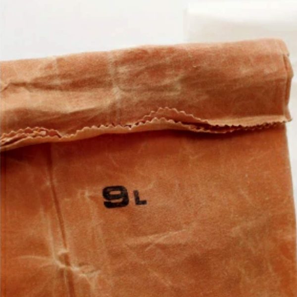 Waxed Cotton Grocery Bag Brown