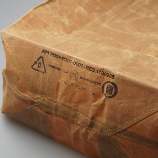 Waxed Cotton Grocery Bag Brown