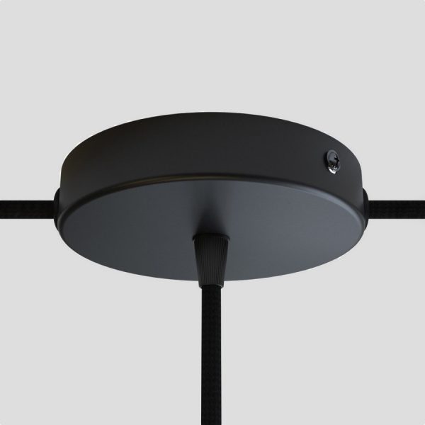 Flat Ceiling Rose 1+2 Holes Black