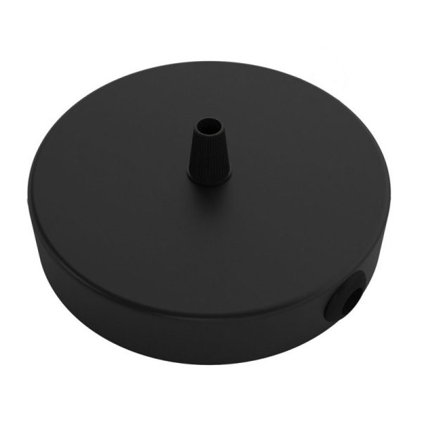 Flat Ceiling Rose 1+2 Holes Black
