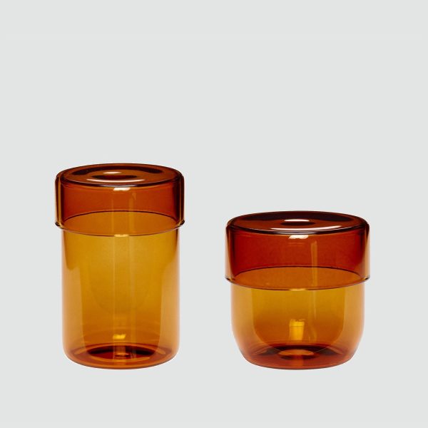 Amber Jar with Lid