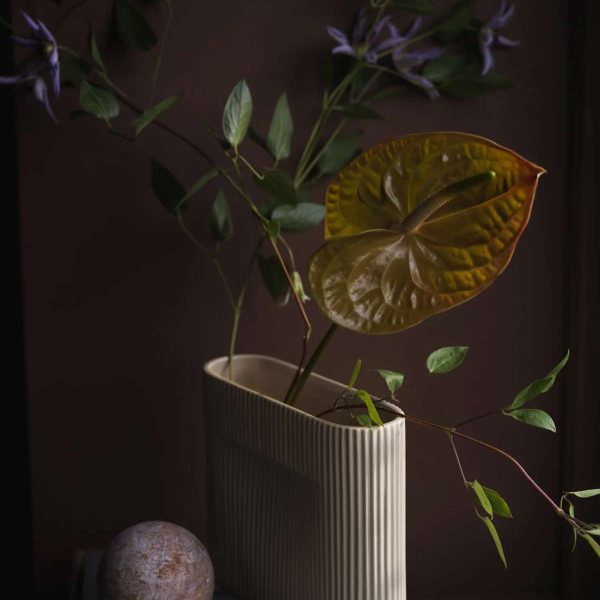 Ridge Vase Beige