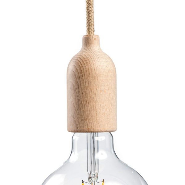 Wooden Bulb Holder Natural