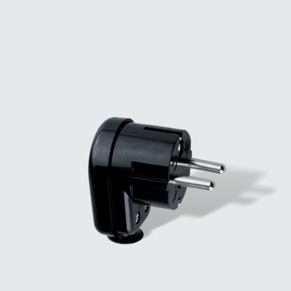 Angled Schuko Plug Black