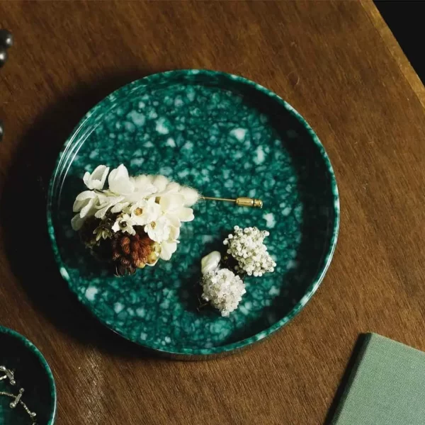 Melamine Marbled Circle Tray