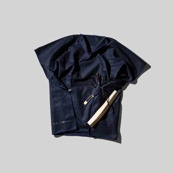 Felted Blanket Poncho Navy