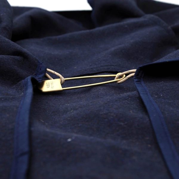 Felted Blanket Poncho Navy
