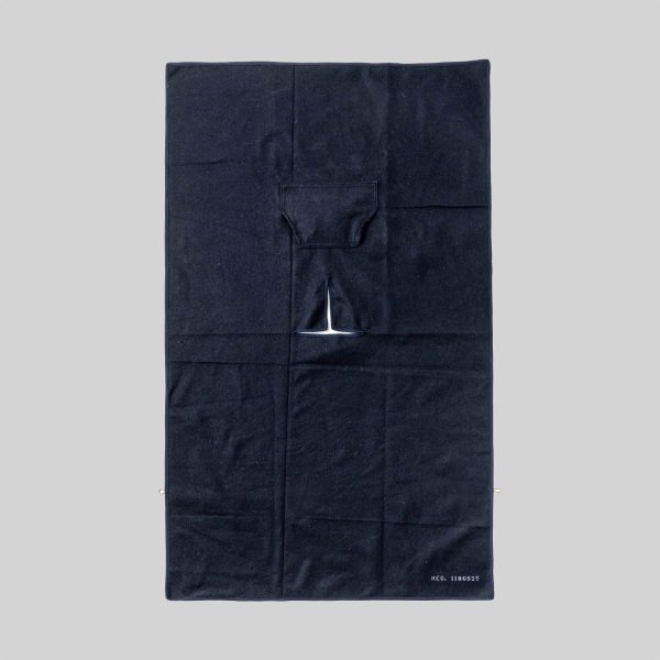 Felted Blanket Poncho Navy