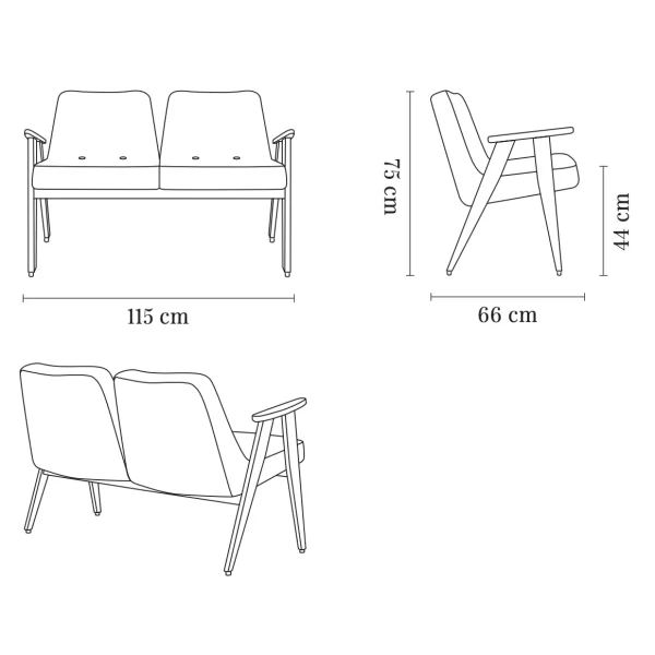 366 Sofa Velvet - Various Colours