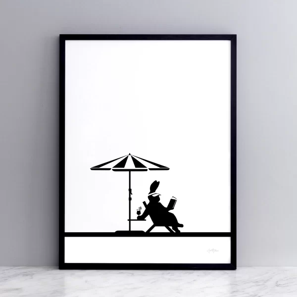 Lounging Rabbit Print