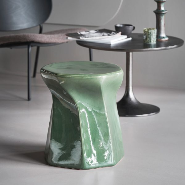 Green Glazed Stool