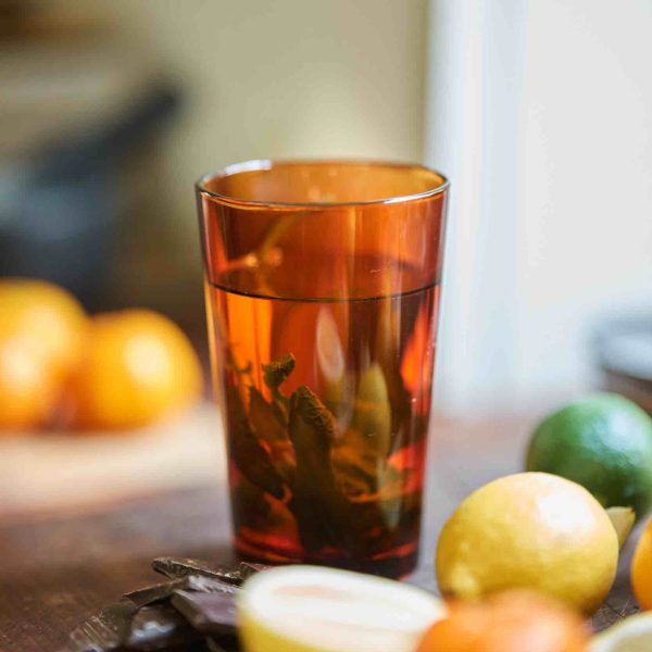 Amber glass tumbler