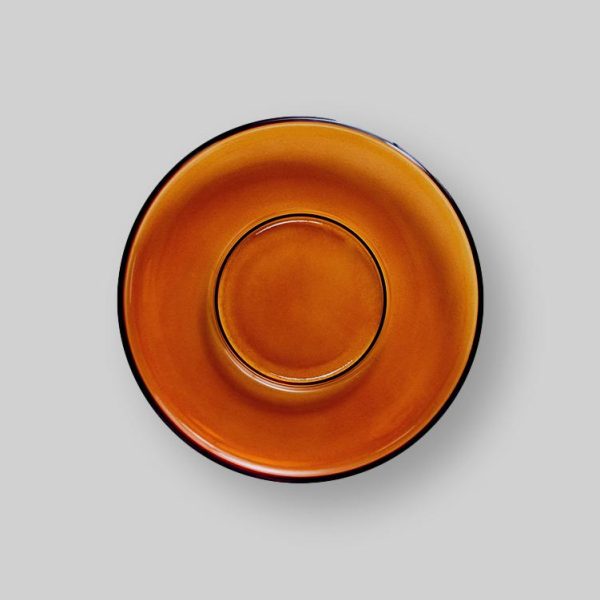Amber glass saucers Set