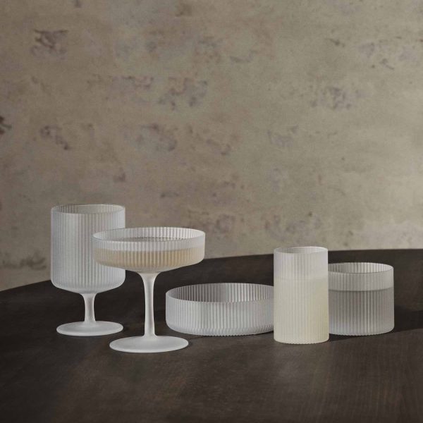 Ripple Champagne Saucers Set Frosted