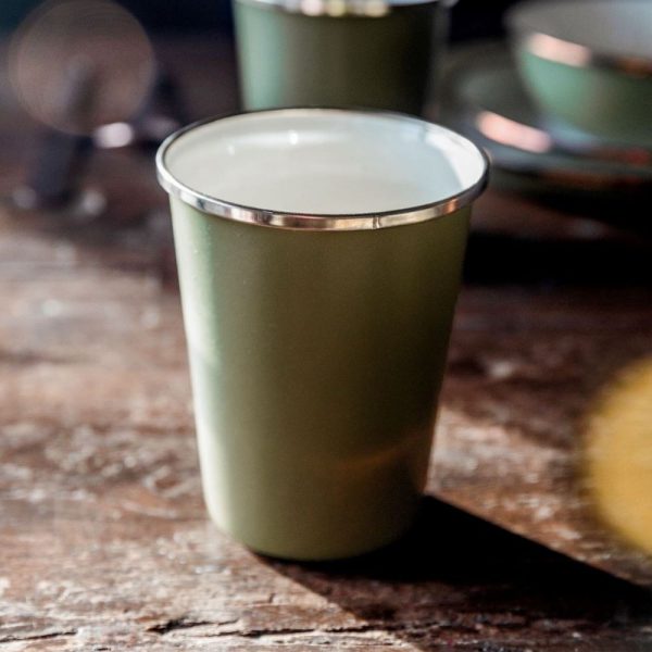 Enamel Tall Cup Olive