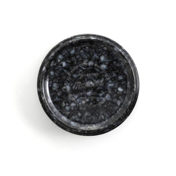 Melamine Marbled Circle Deep Tray Black