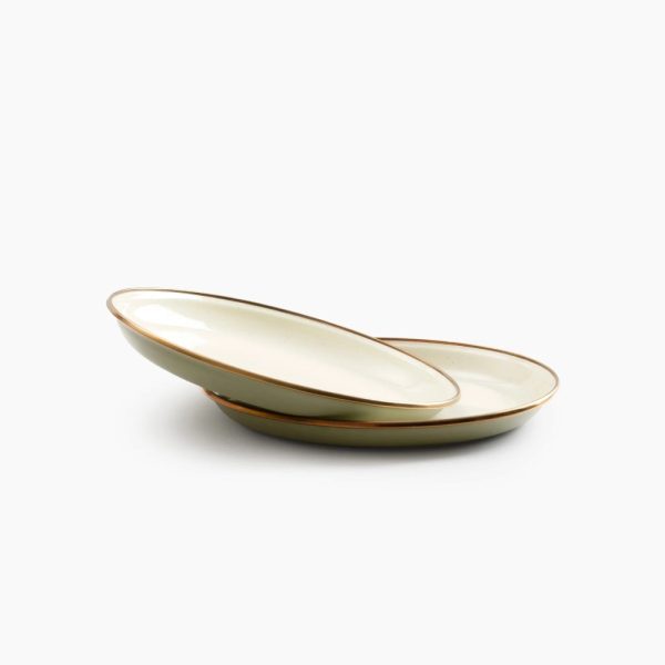Enamel Salad Plate Olive